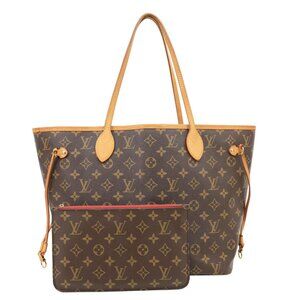 Louis Vuitton  Neverfull MM Monogram Canvas Shoulder Bag Brown